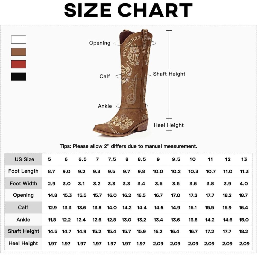 🆕Womens Brown Faux Leather Knee High Cowboy Chunky Heel Tall Western Boots - Picture 7 of 9